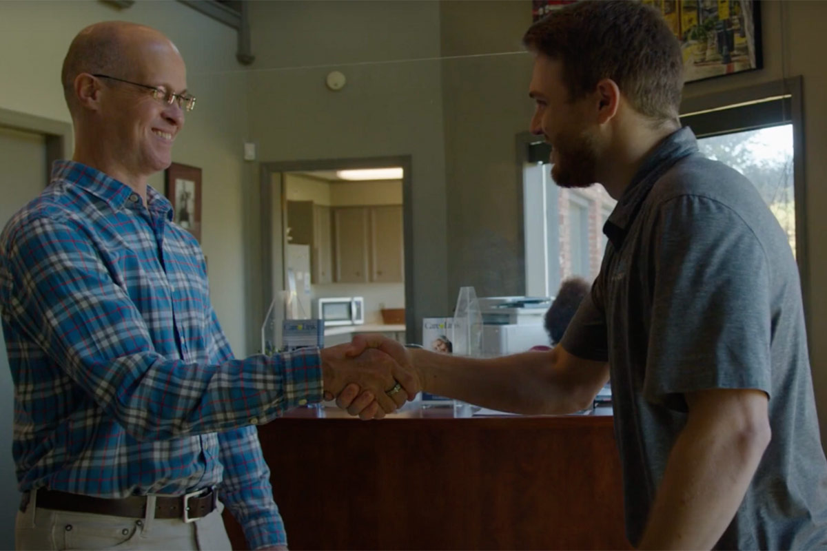 Greeting a client